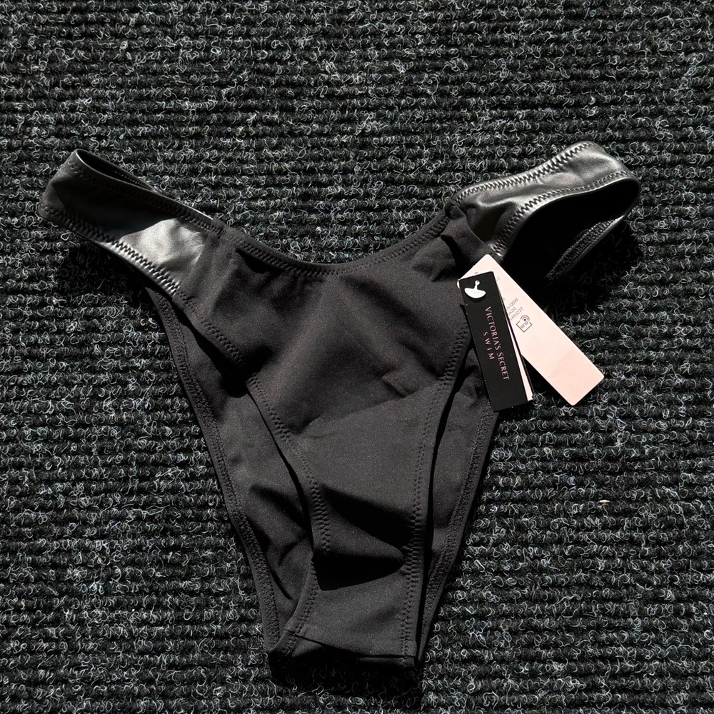 VS faux leather brazilian bikini bottom
